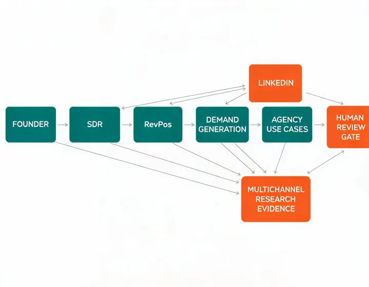 Map of LinkedIn and multichannel research use cases by revenue role